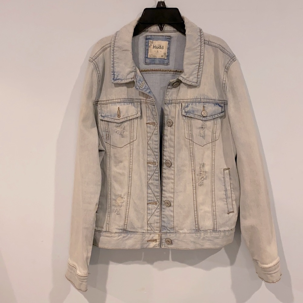 Mudd distressed denim jacket pale blue